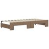 Pull out Day Bed with Mattresses Brown 90x200 cm Faux Leather