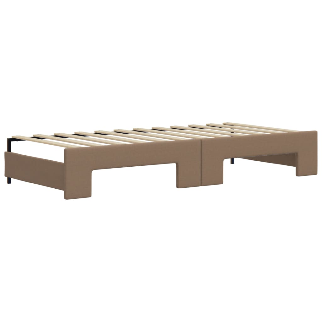 Pull out Day Bed with Mattresses Brown 90x200 cm Faux Leather