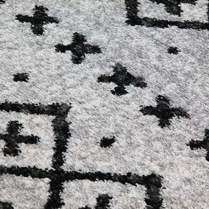 Living Room Rug Woolly Touch Printed Scandinavian Patterns Grey 133x190