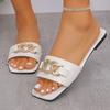 Women's Square-toe Slippers, Flat-bottom Anti-slip Shoes, Sandals