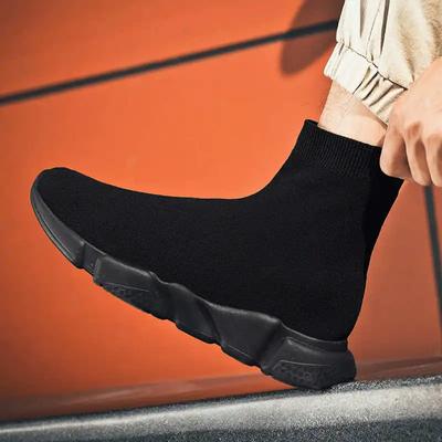 Mote Massive Såler Sokkesko Espadrille Vinterstøvler For Menn Topp Kvalitet Sneakers Herre Berømt Merke Herre Sportsstøvler Svarte Tennis