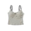 Women's Designer Slim-Fit Black Striped Camisole with Padded Bust - Chest-Enhancing Summer Knit Tank Top