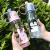 Cartoon Sports Water Cups Transparent Fitness Drinking Cups Creative Plastic Water Bottles  Travel