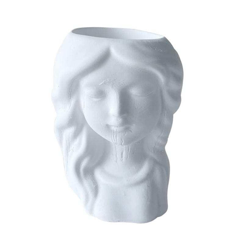 Girls Pen Holder Flower Pot Silicone Molds Epoxy Resin Mold DIY Crafts Plaster Mold for DIY Dried Flower Resin Decors
