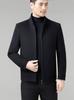 2025 Men's Double-Sided Wool Coat: Goose Down Lining, Zipper, Autumn/Winter Jacket for Middle-Aged