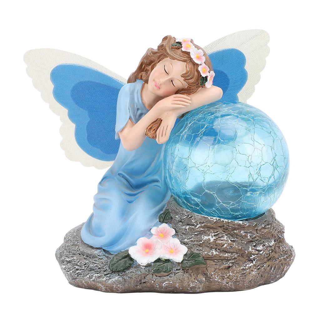 Solar Garden Fairy Statue Housewarming Ornament Unique Present Solar Garden Statue Outdoor Decor for