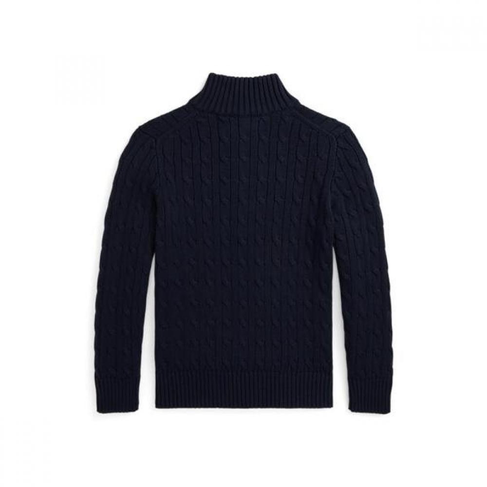 Polo Kids Boys 8 18 Years Cable Knit Cotton Quarter Zip Sweater  Cwposwey6820559410 