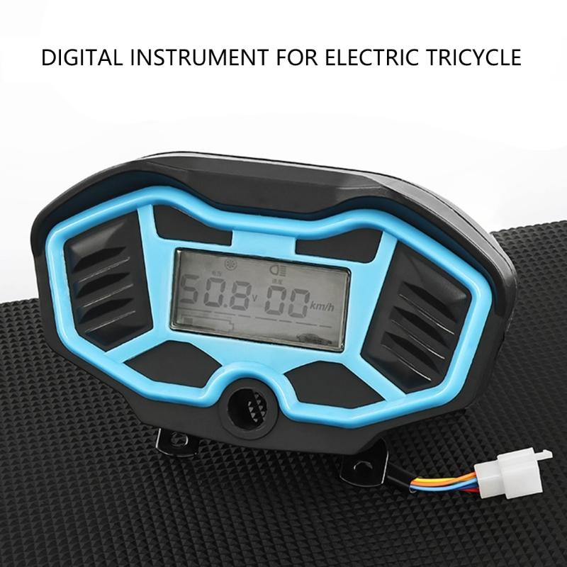 Triciclo Elettrico Resistente alle Intemperie Cruscotto LCD 48V 60V 72V Monitor Universale di Velocità e Batteria Installazione Semplice per Bicicletta
