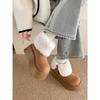White velvet non-slip thick-soled snow boots women's soft-soled cotton slippers
