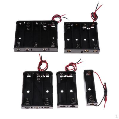 5Piece Plastic AA Battery Holder Storage Cases Protective Black