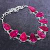 Kashmir Ruby (Simulated) Gemstone 925 Sterling Silver Jewelry Necklace 18" Q3E82