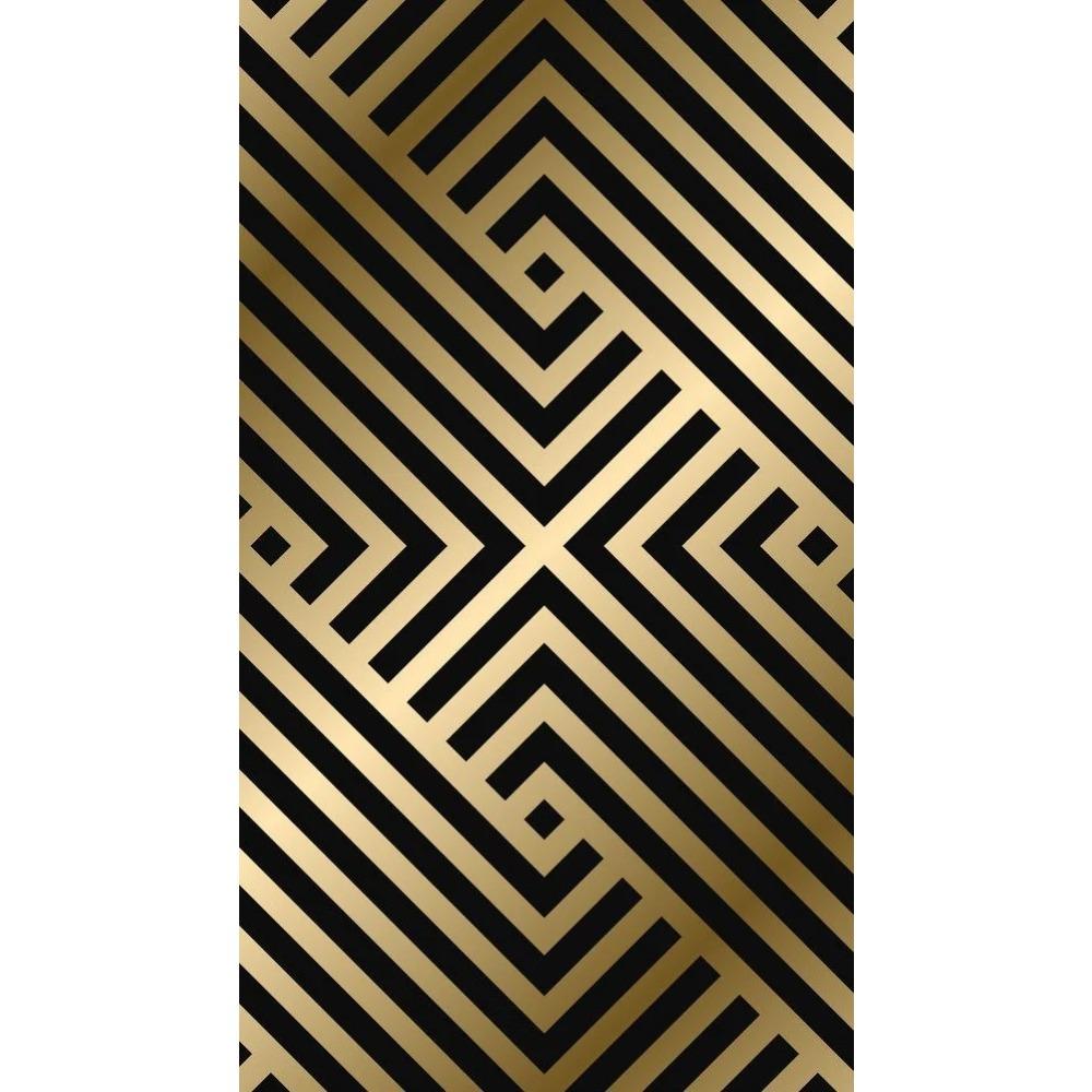 Light Luxury Black Golden Large Area Carpet Greece Geometric Printed Rectangle Waterproof Room Bedroom Kitchen Home Decoration