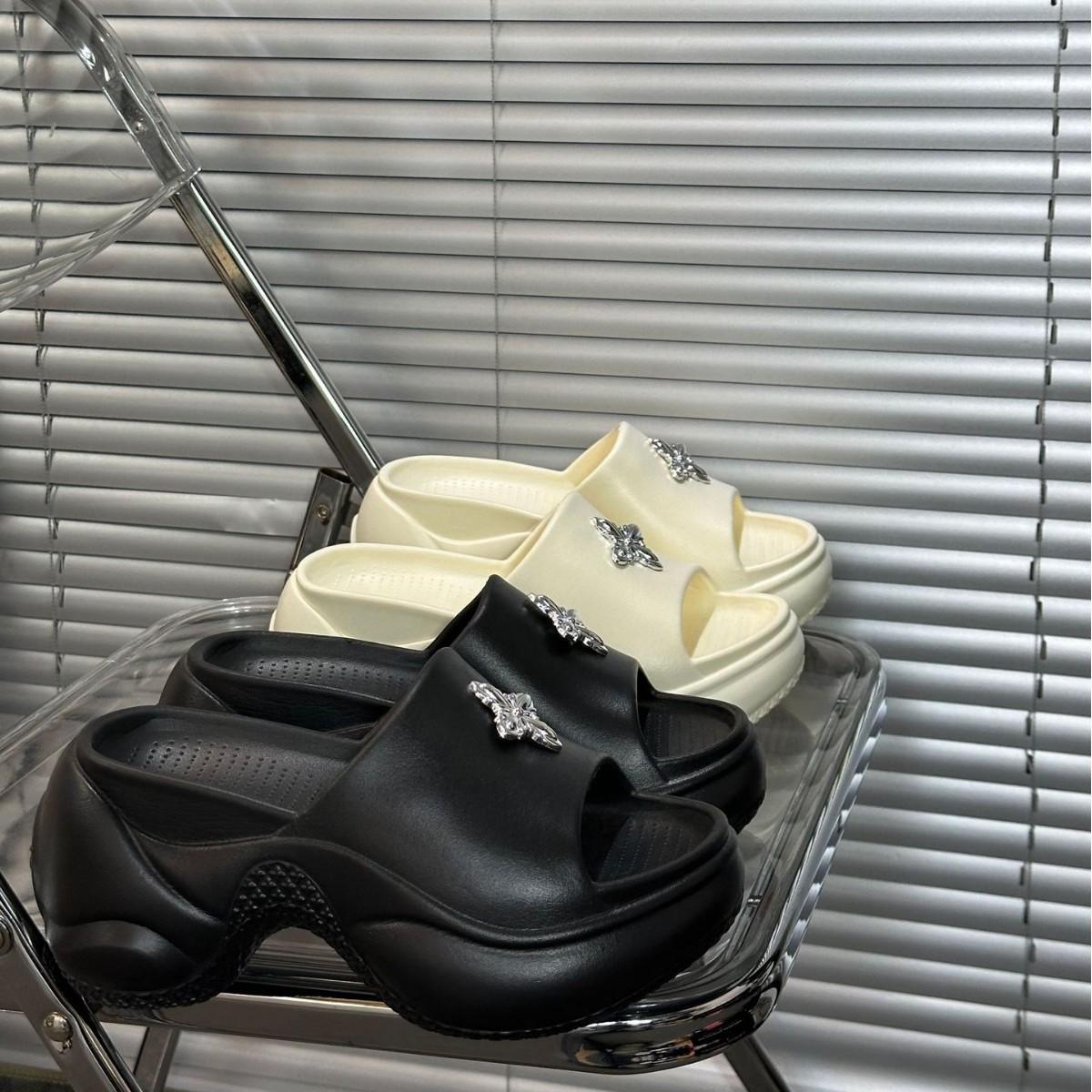 

New summer wedge heel thick heel slippers women s summer wear thick bottom seaside sandals 40