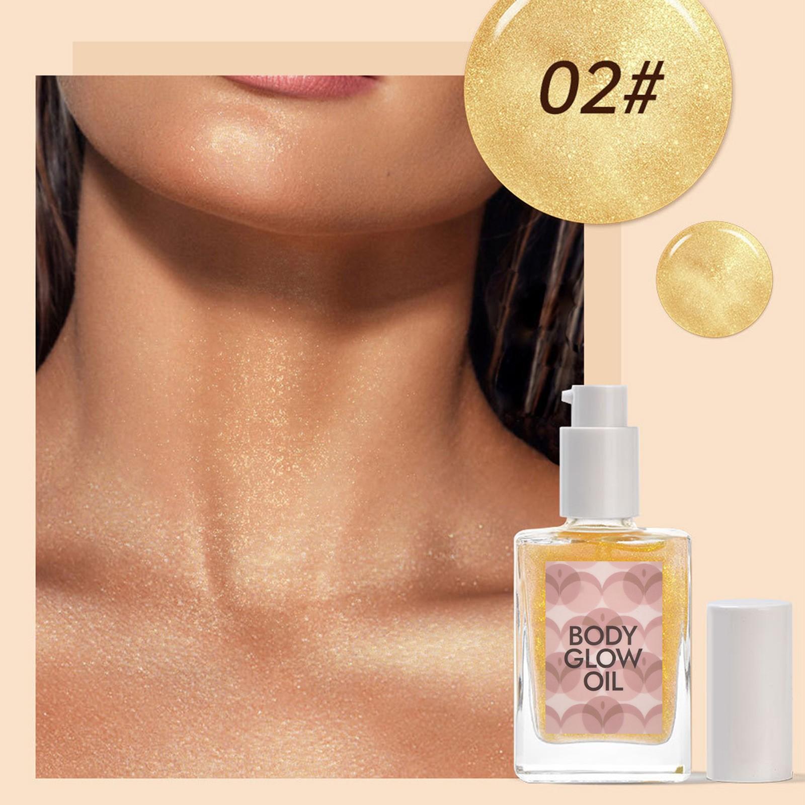 

Масло для тела с блестками 5 цветов, сияющий жемчуг, хайлайтер для тела, жидкий хайлайтер, осветляющая жидкость для всего тела, 30 мл One Size