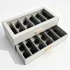 Sonnenbrillen-Organizer Mit Klarer Display-Oberseite, 2-Schubladen Multi-Schlitz Brillen-Aufbewahrungsbox Brillenhalter-Etui Für Schreibtisch