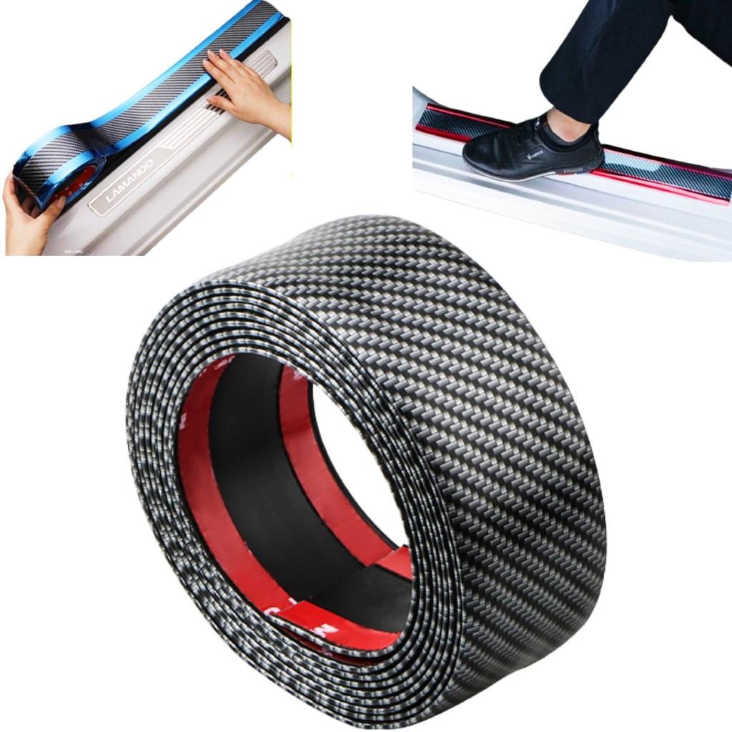 Merrytime Car Door Protector Protection Film Scuff Plate Side Step Edge Molding Scratch Dirt Prevention 3m X 5cm Black