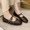 Fashion 2025 Autumn French Mary Jane Ballet Flats Soft Sole Comfortable Bean Shoes Womens Retro Sliver Black Design Elegant Shoes