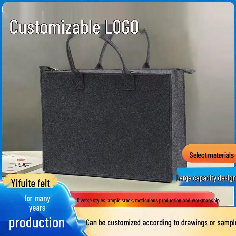 Large Capacity Felt Fashion Tote Bag - Customizable Logo, Perfect Gift or Souvenir Handbag
