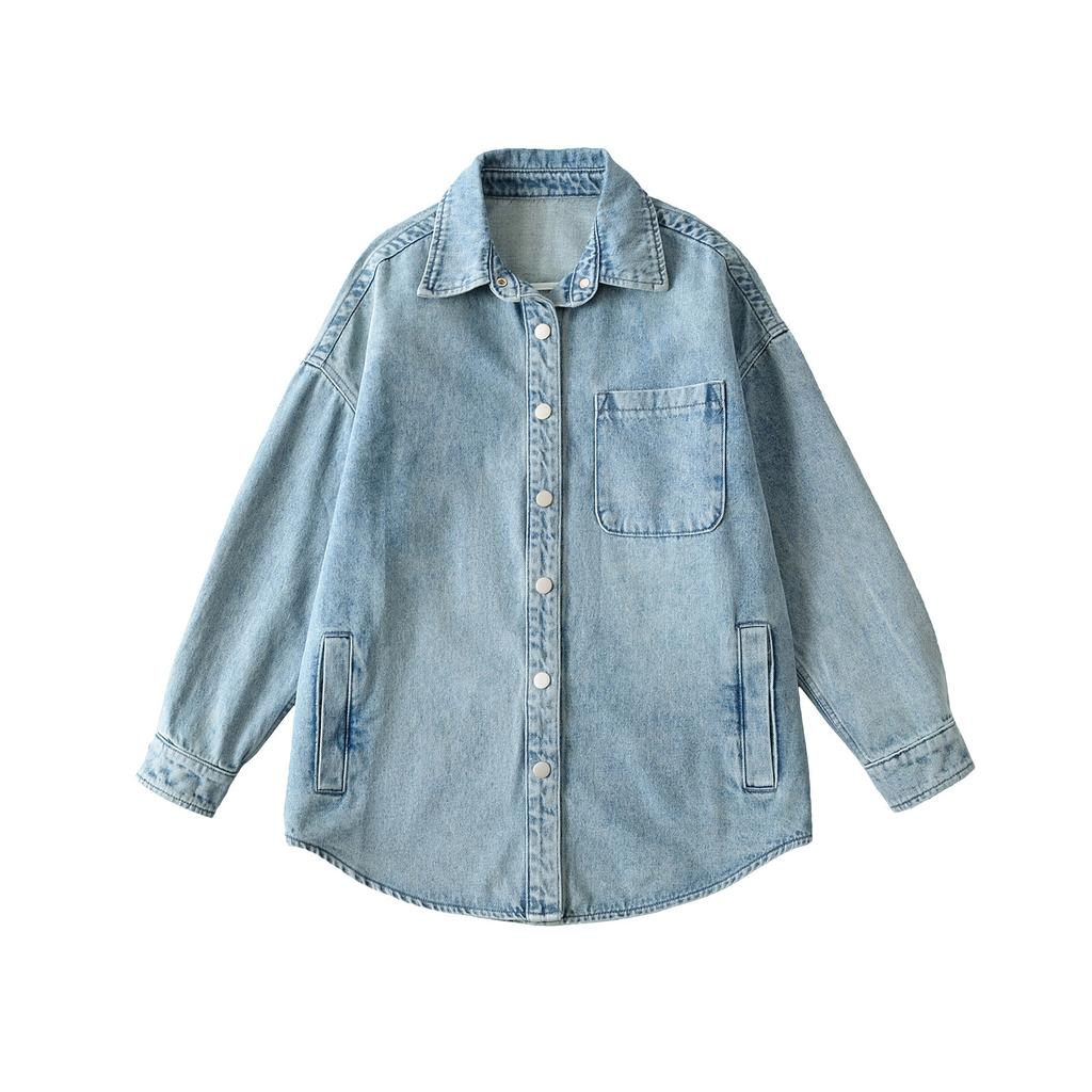 Spring new cotton retro old loose and thin denim jacket women