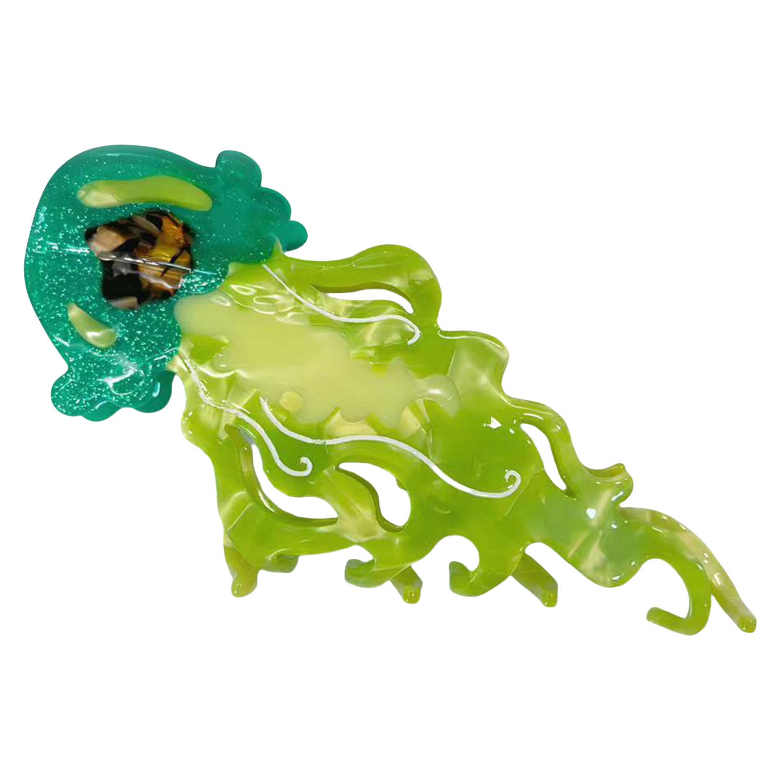 

Большой разноцветный зажим-краб для волос в виде медузы для женщин из ацетата, с сильным захватом для надежной фиксации прически на тематических вечеринках