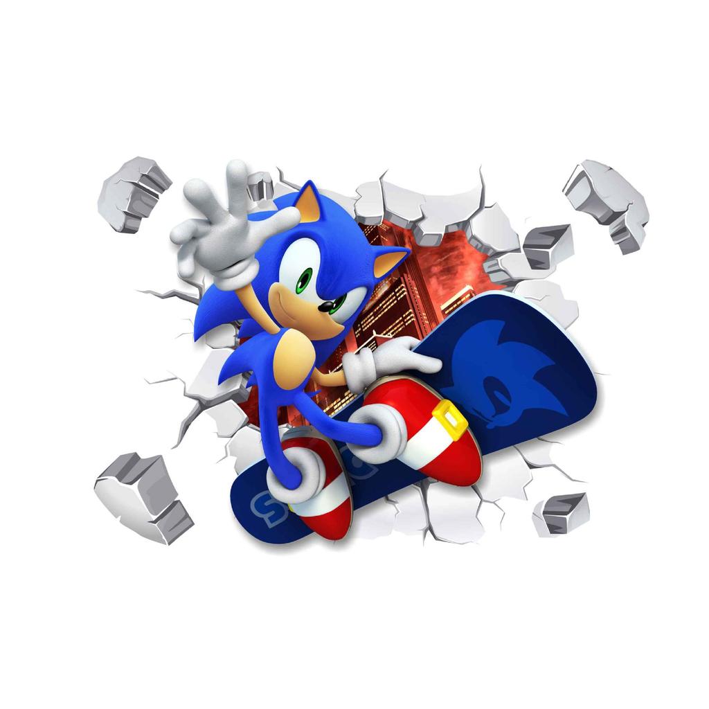 Selbstklebende Wandbordüre Sonic Prime - Kinderzimmer Deko 500 Cm X 13,8 Cm