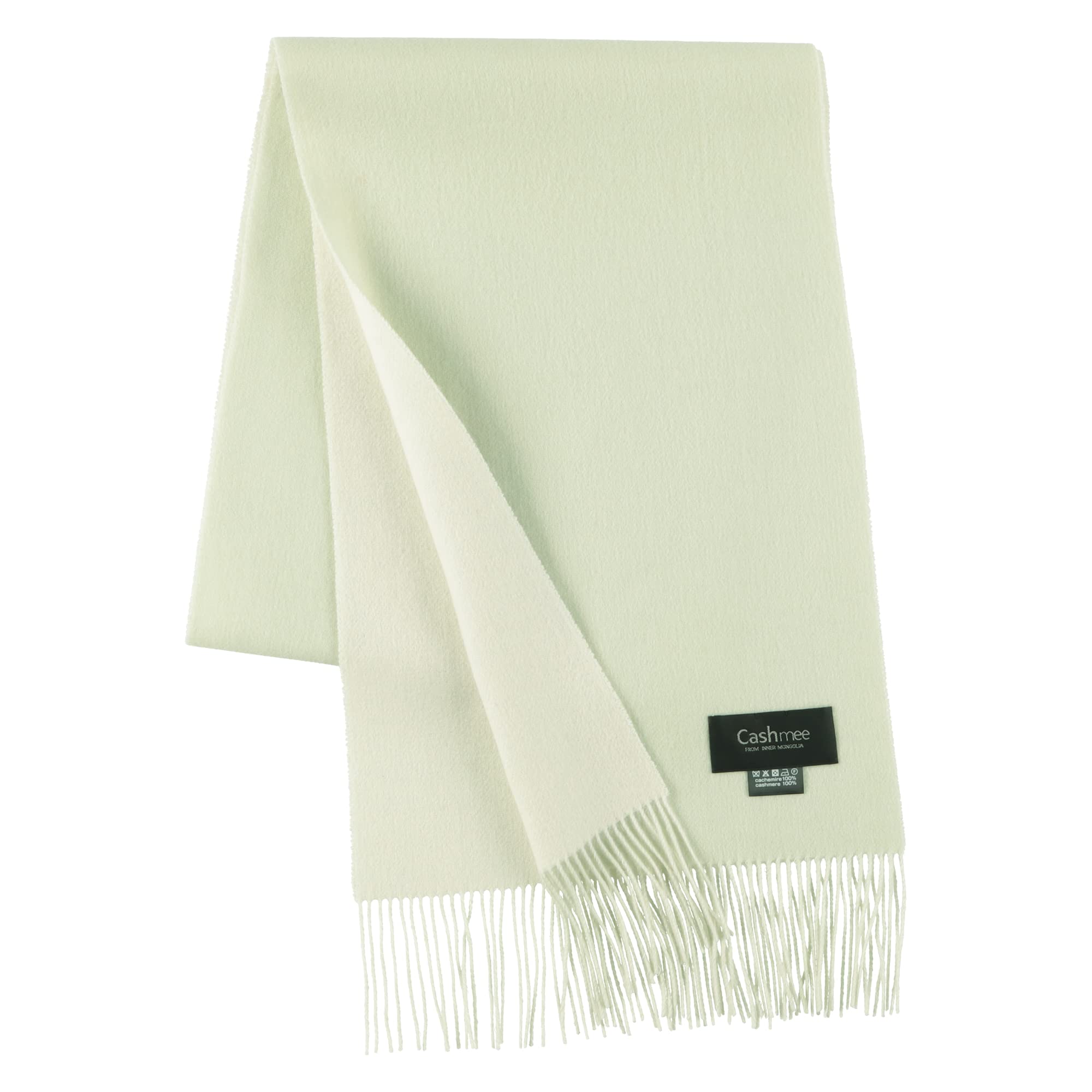 

Supreme Quality Cashmere Reversible Cashmere Scarf Fine Count Elegant Women Men Unisex x White [Cashmee] rv30-26s 100% (Pistachio (D2100))