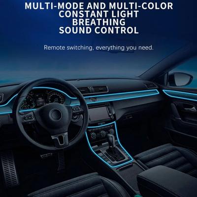 RGB Color Car Ambient Light Flexible Strip with Remote Control Car Interior Neon Strip Soft Light Easy To Install