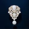 Fashionable Violet Pearl Pendant Luxurious Rhinestone Inlaid Brooch Charming Jewelry Accessories For Banquet Dresses Gifts
