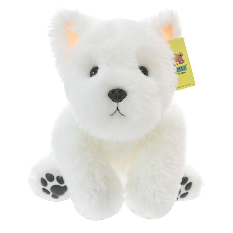 Highland West White Terrier Plush Toy Stuffed Short Pile Soft Material Kids Doll