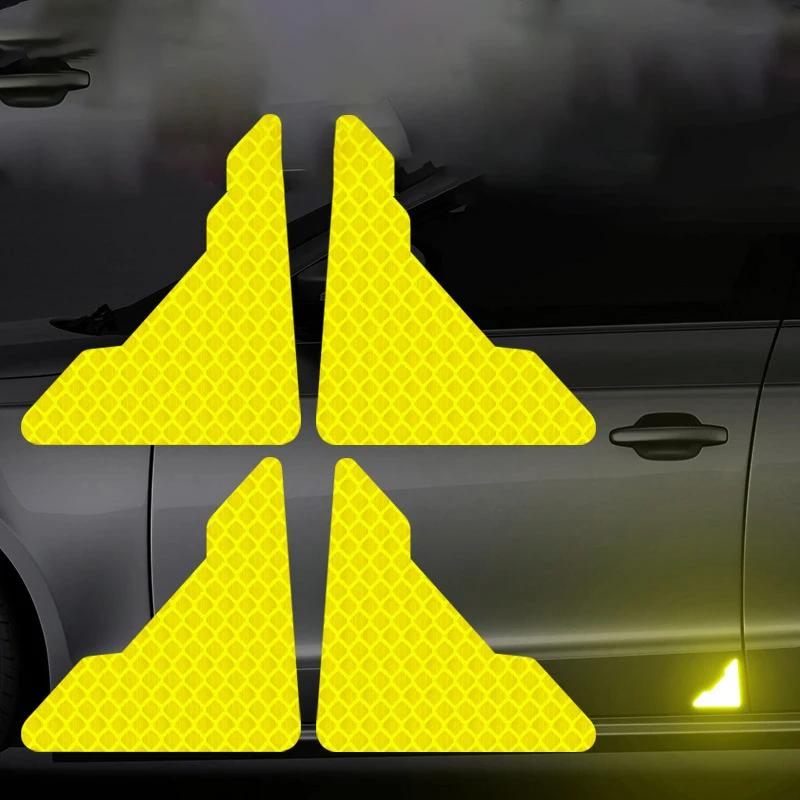 8PCS Car Door Stickers Universal Safety Warning Mark OPEN High Reflective Tape for Auto Accessories Exterior Bike Helmet Safety