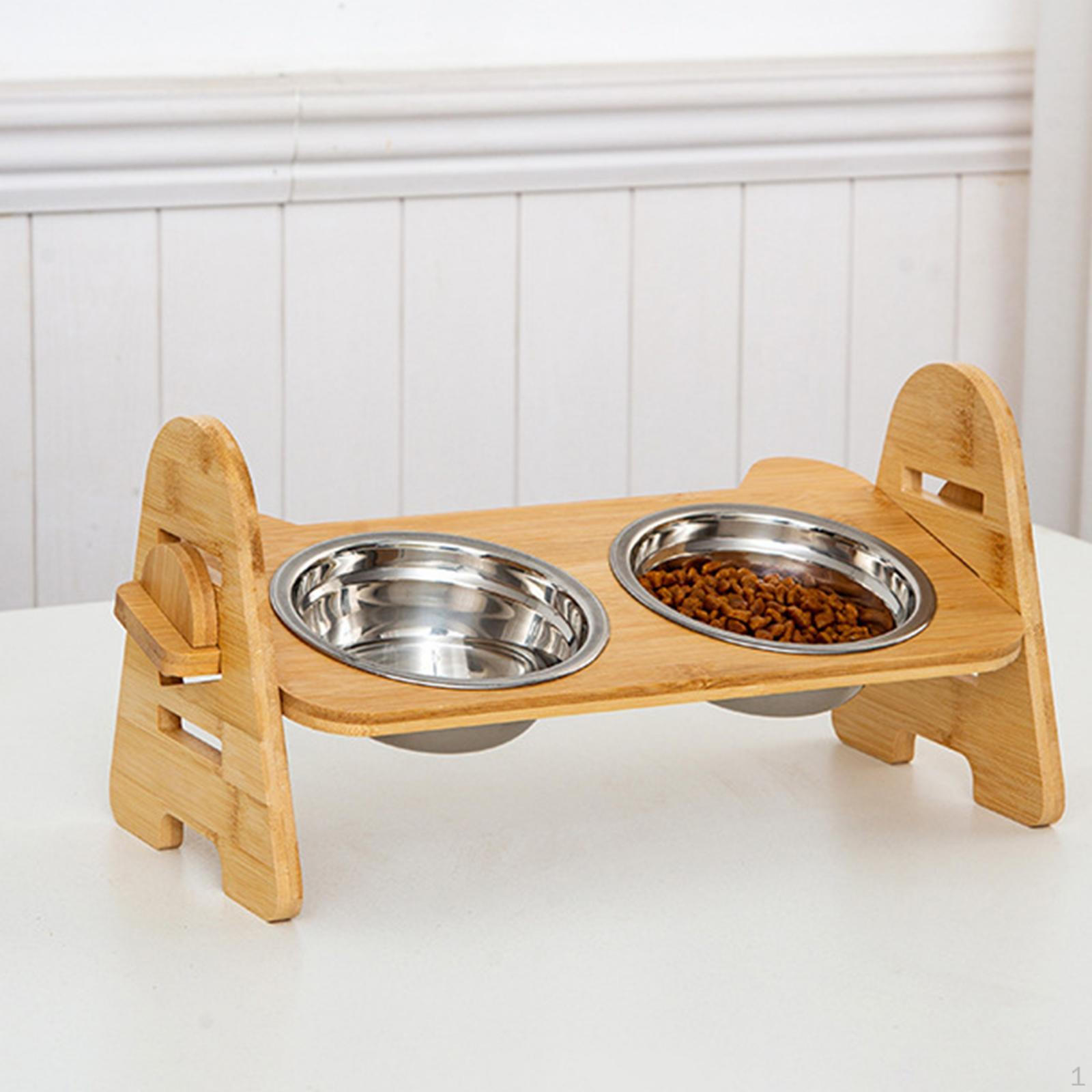 

Elevated Tilted Cat Bowl with Stand Pet Supplies Feeding Station Adjustable Food Water Dish