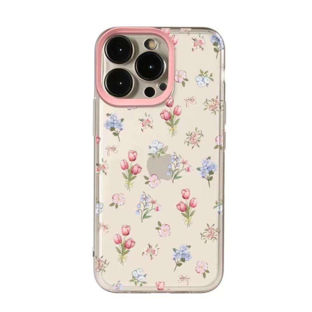 Simplicity Full Screen Bouquet Phone Case For iPhone 16 15 14 13 12 11 Pro Max XR XS MAX 7 8 Plus Y2K Cute Anti Fall Back Cover
