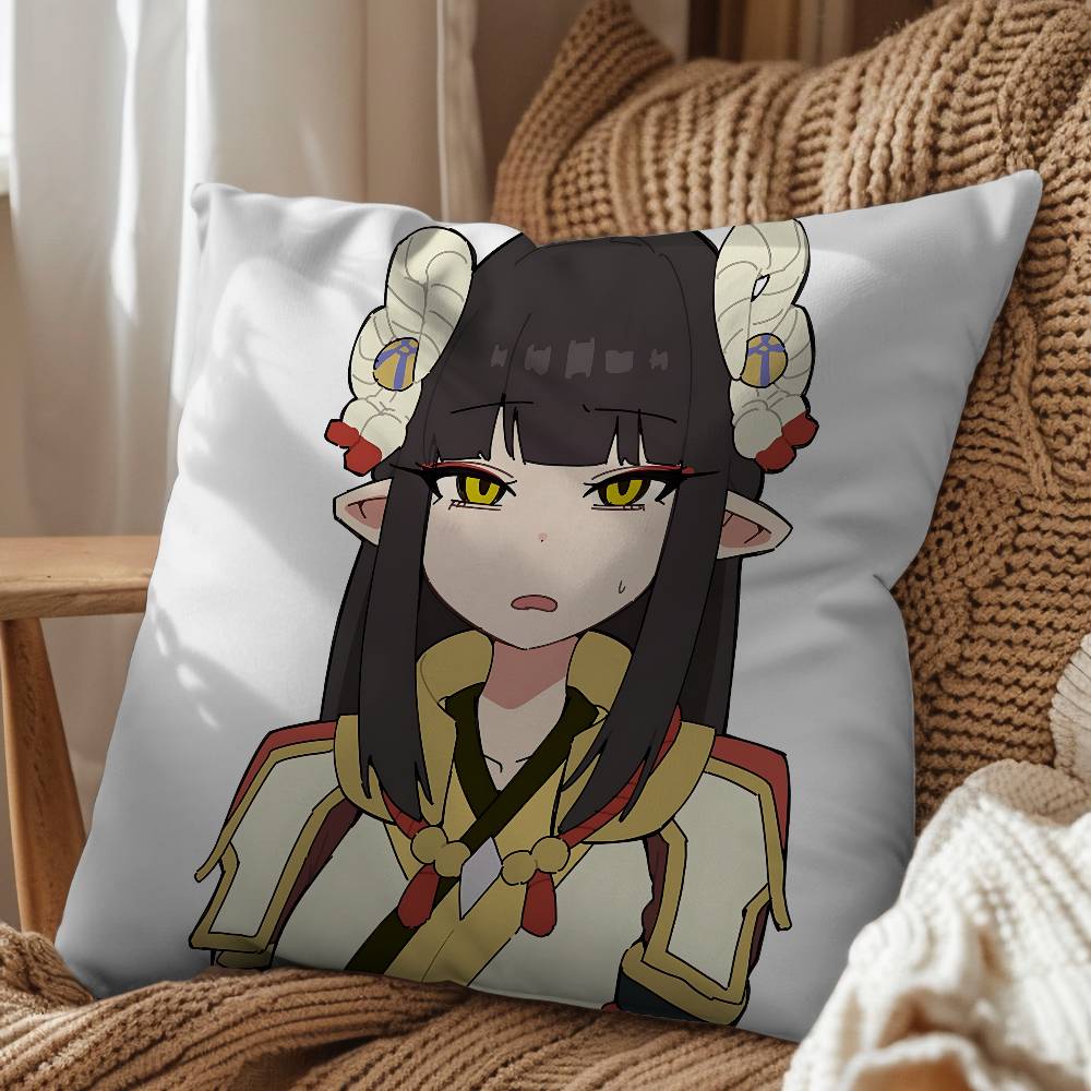 Hinoa game Minoto Hunter Rise Pillow Case Antidustmite Pillowcase Invisible zipper silky short plush Sofa cushion cover
