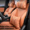 Nappa Leather Car Headrest Lumbar Support Cushion Memory Foam Pillow for Long Driving Auto Back Support Sedentary Relief