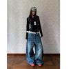 American Washed Cat Whisker Scimitar Jeans Men and Women Loose and Thin Versatile Casual Wide-leg Cleanfit Pants