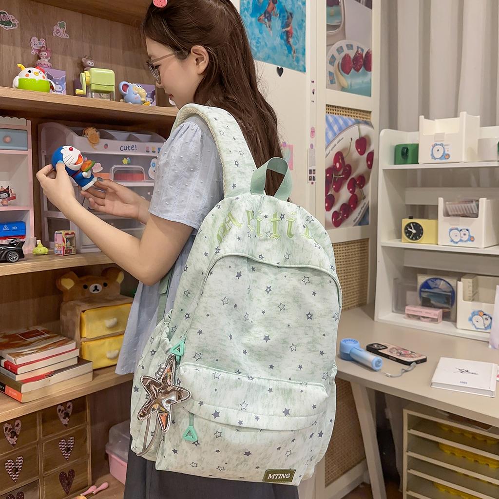 Schoolbag Korean small fresh college student simple star backpack lightweight versatile large capacity fashion junior high school student schoolbag