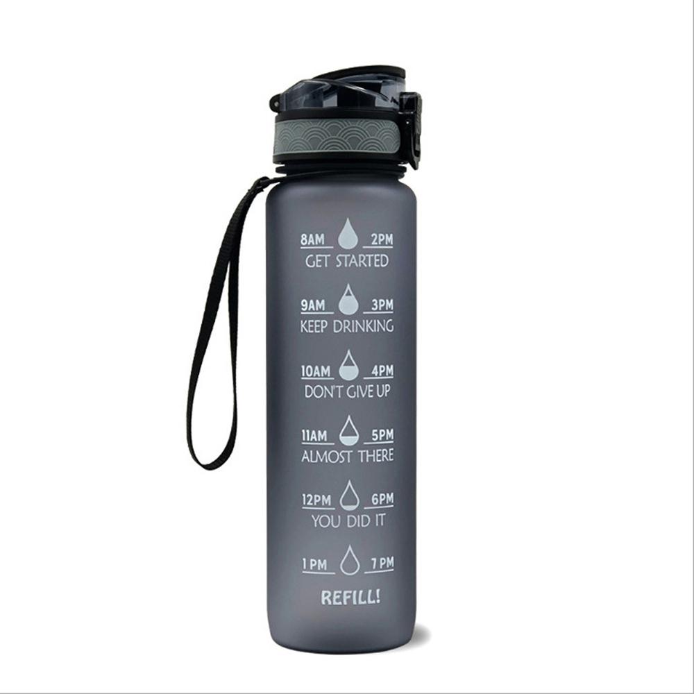 Reminder Sports Fitness Sports Bottles Frosted Leakproof Cup Water Bottle Bounce Cover Time Scale Reminder Tritan Material