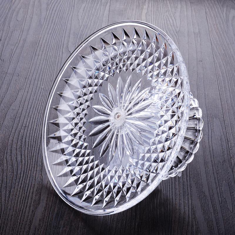Acrylic Clear Serving Plates Fruit Dessert Salad Tray Cupcake Display Stand Round Dinner Plate Kitchen Supplies