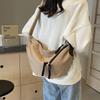Large capacity bag women 2025 new shoulder bag casual Korean version solid color messenger bag trendy student personalized dumpling bag