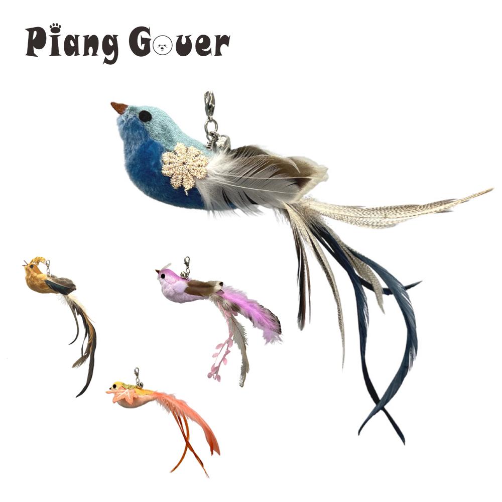 2pcs Replacement Head for Cat Teaser Funny Cat Stick Toy Rod Feather Bird Pet Toy Supplies