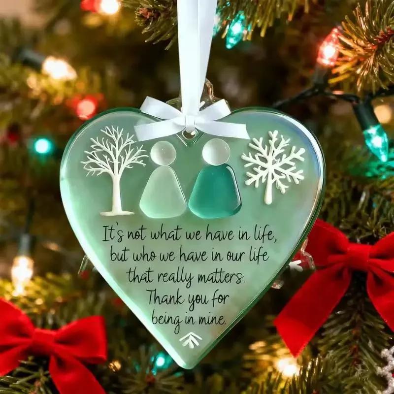 Acrylic Snowflake-shaped Sea Glass Ornaments Handmade Friendship Snowflake Art Keepsakes Christmas Snowflake Tree Decoration