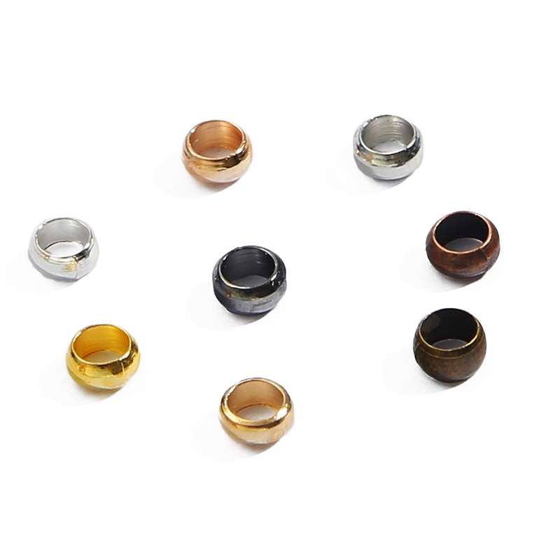 100-500Pcs Micro Stopper Tube Loose Beads Non-Slip Location Copper Spacer Beads DIY Jewelry Findings