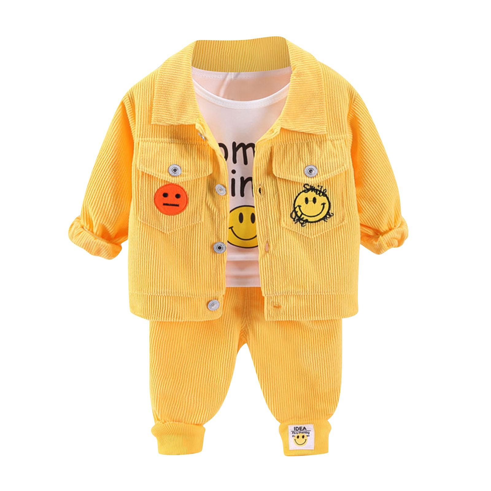 

Комплект из 3-х предметов для мальчиков, весенние и детские кофты 120 жёлтый