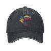 Venezuela Sterren Vlag met Guacamaya Pet Vintage Verweerd Gewassen Zonneklep Uniseks Dames Hardlopen Golf Verstelbare Petten Pet