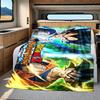 1PC Son Goku  Print Flannel Blanket, High Quality All Seasons, Home Decor, Warmth and Comfort, Perfect for Christmas Gifts