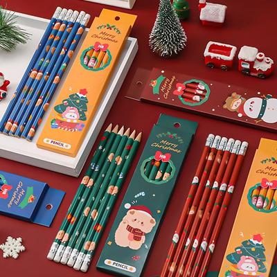 Kawaii material de escritório escolar hb lápis de desenho animado série de natal artigos de papelaria desenho