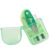 Exquisite and Portable Mini Macaron Color Plastic Sewing Tool Box Needle Scissors(Green)