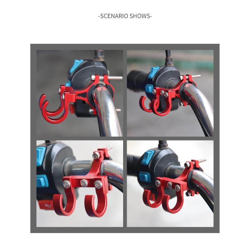 Electric Scooter Hooks Simple Bike Shelf Tube Storage Hanger Buckle Hooks Hooks Ebikes Portable Double Metal Helmet Rack