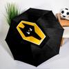 Automatischer Regenschirm mit Aufdruck des Wappens des Wolves Football Clubs, 8-Speichen-Schirm für Reisen, Camping, Alltagsgebrauch, Wesentliches Geschenk für Familie und Freunde