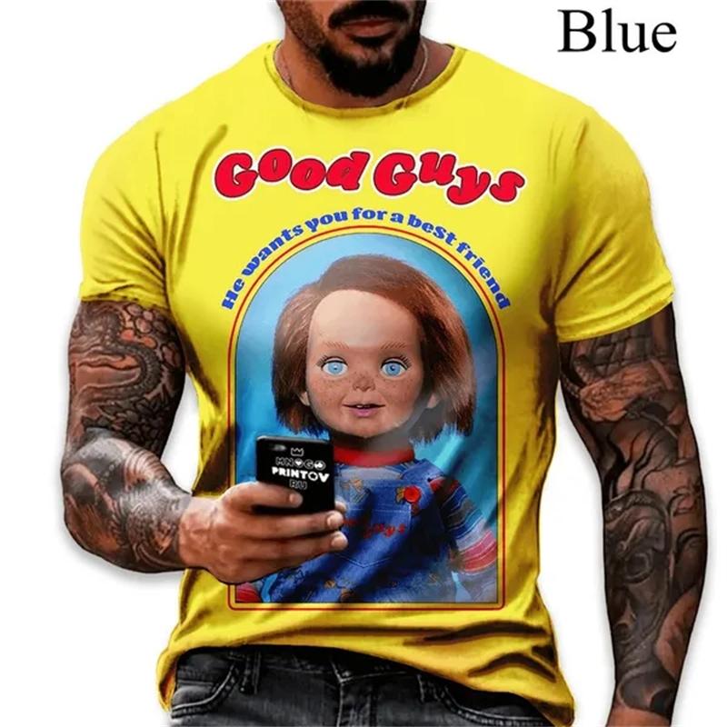 

New Fashion Horror Movie Bride Of Chucky 3D Print Casual T-Shirt Men s Short Sleeve Tops Cool High Quality Tshirts Tee Clothing XXS